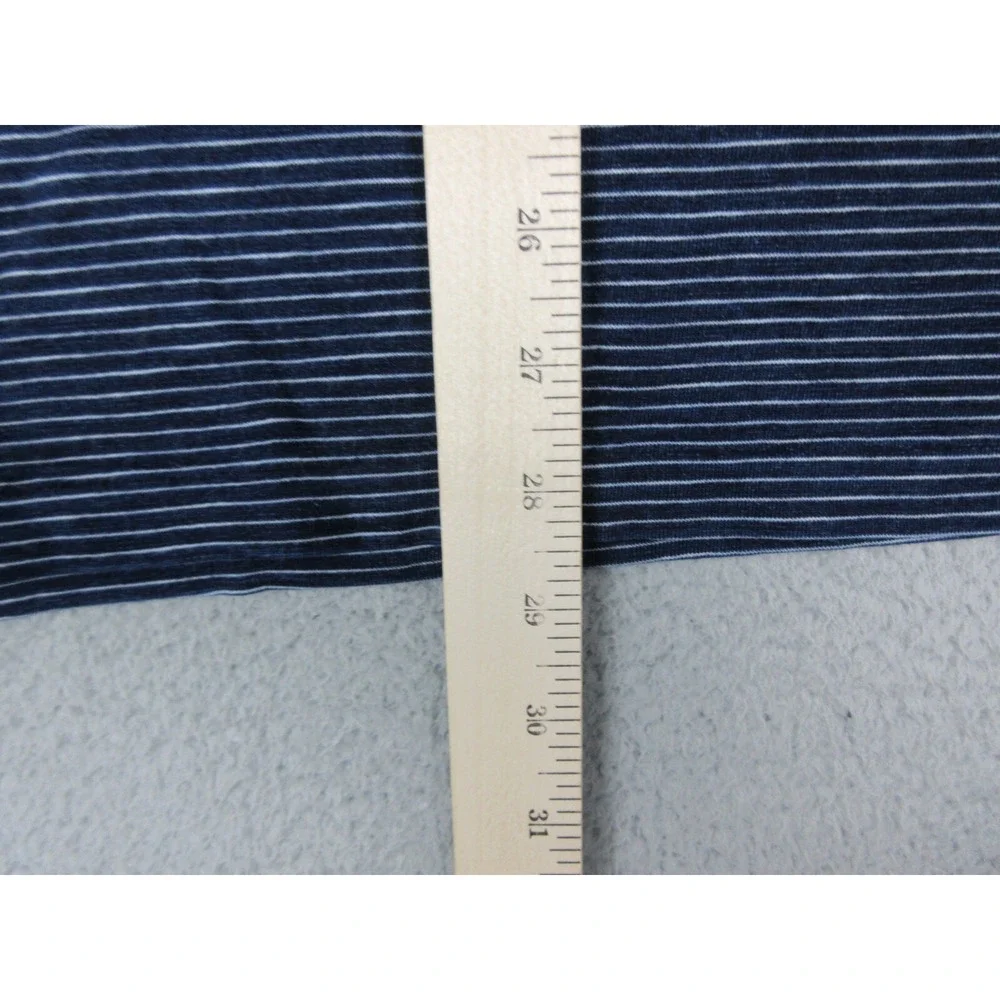 Polo Ralph Lauren Shirt Mens XL Blue Striped Pocket Logo Crew Neck Tee Cotton